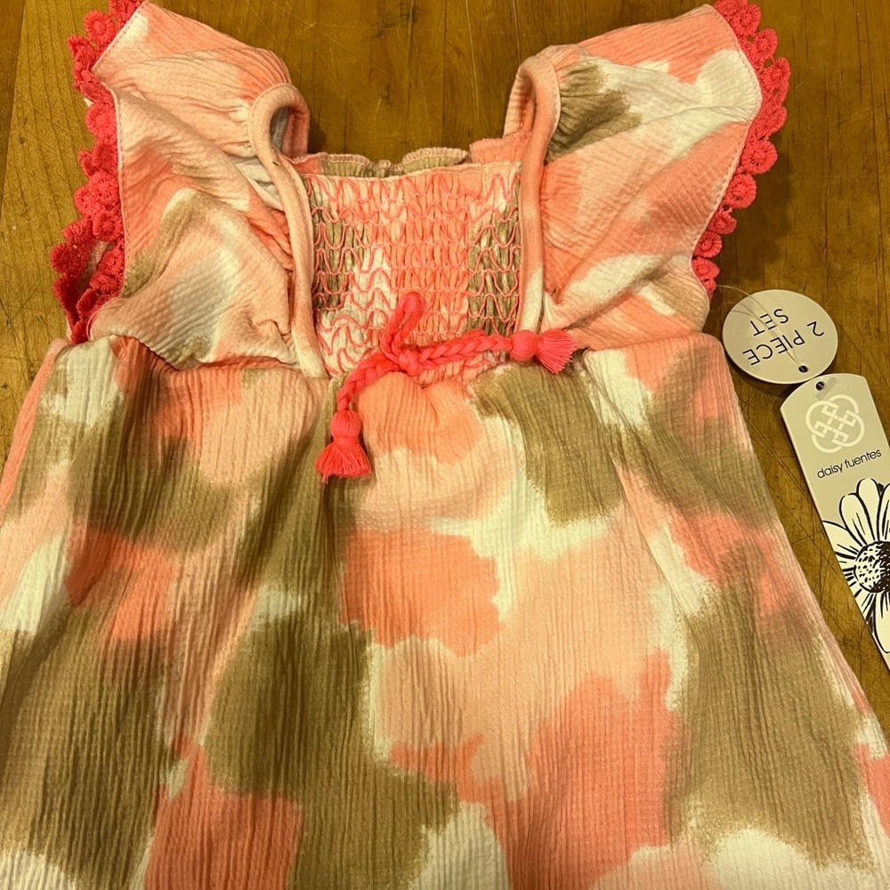 Daisy Fuentes Pink and White Camo Baby Girl 0-3 month Dress Brand New w/ Tags